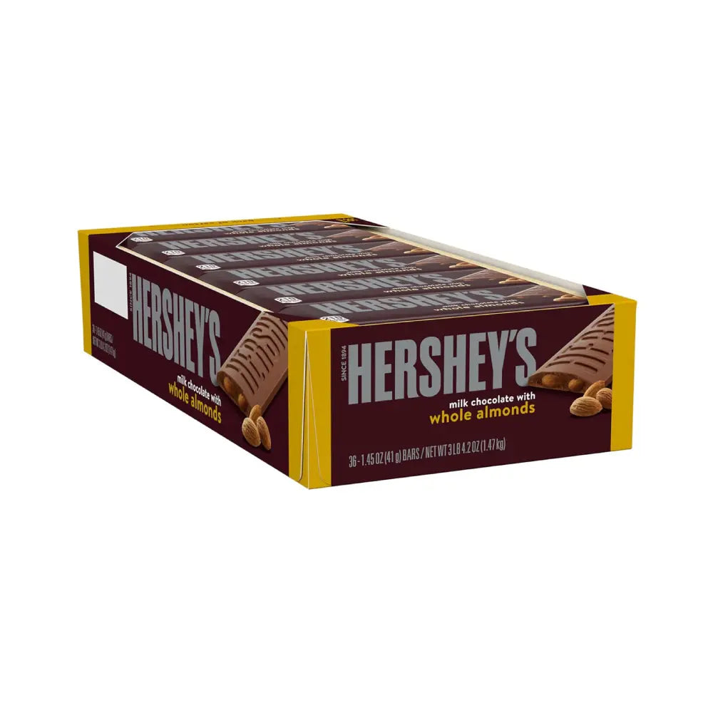 Hersheys Milk Chocolate W/Almonds 36 units (1.45 oz/unit) from Mexmax INC.