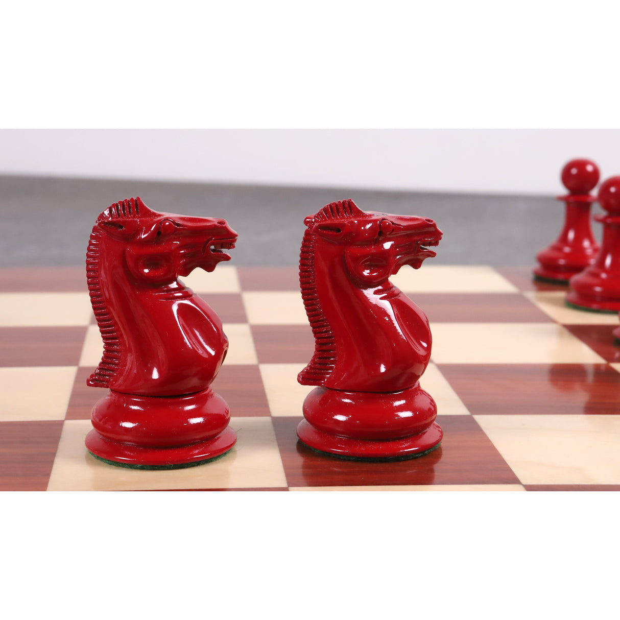 Jacques Cook Staunton Collectors Chess Set- Chess Pieces Only 1849  - Red & White - 3.75" From Royal Chess Mall