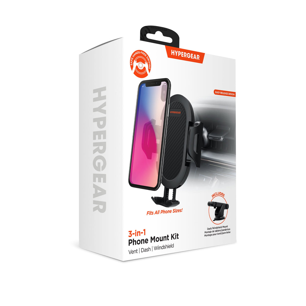 HyperGear 3-in-1 Phone Mount Kit Black (15289-HYP) from Jupiter Gear Home