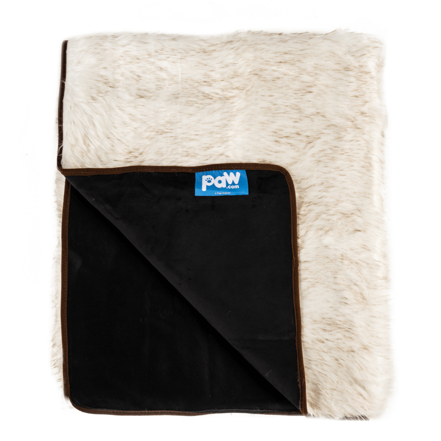 PupProtector™ Waterproof Throw Blanket - White with Brown Accents from Paw.com