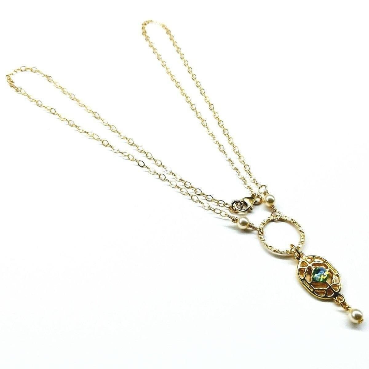 14 K Gold-Filled Hammered Open Circle Filigree Necklace from Alexa Martha Designs