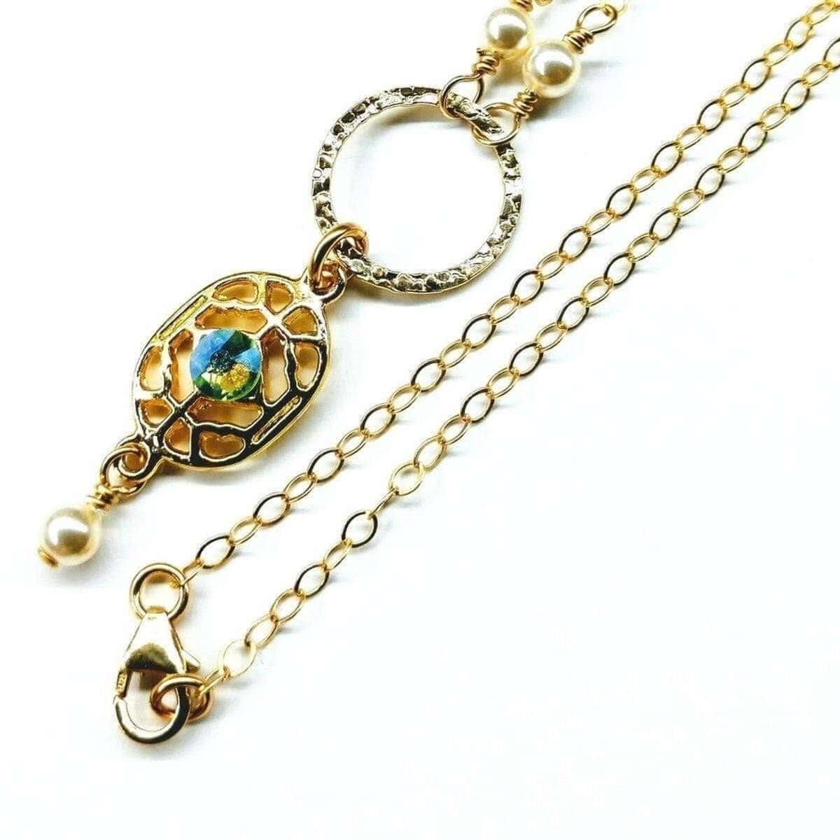 14 K Gold-Filled Hammered Open Circle Filigree Necklace from Alexa Martha Designs