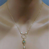 14 K Gold-Filled Hammered Open Circle Filigree Necklace from Alexa Martha Designs