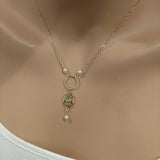 14 K Gold-Filled Hammered Open Circle Filigree Necklace from Alexa Martha Designs