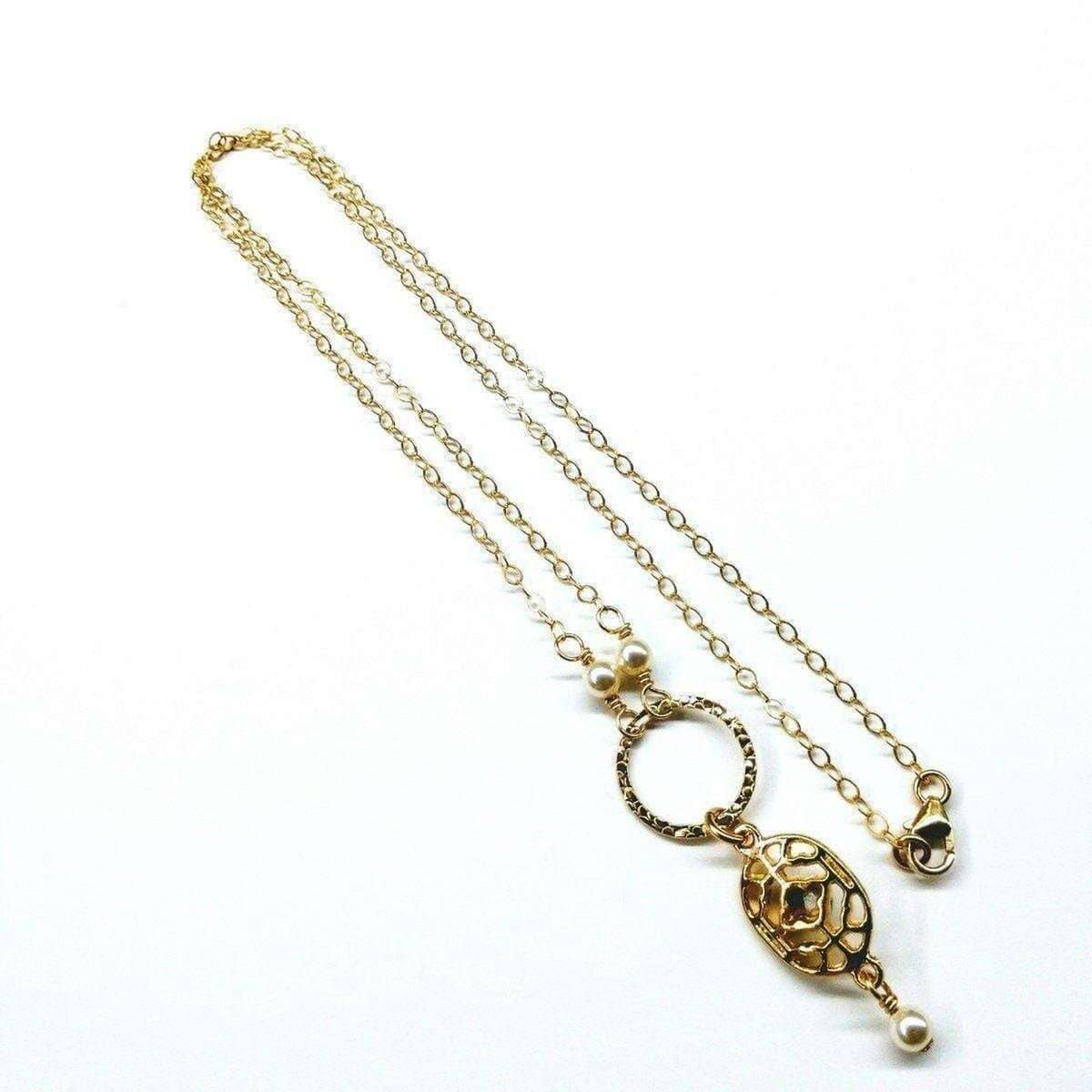 14 K Gold-Filled Hammered Open Circle Filigree Necklace from Alexa Martha Designs