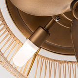 Farmhouse DC Motor Flush Mount Reversible Iron Ceiling Fan with LED Lighting and Remote 14" Control From ParrotUncle