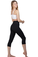 NINA BLACK High Waist Activewear Capri Legging from Gianine