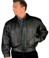 REED Men's American Style Bomber Genuine Leather Jacket - Imported from Reed Leather