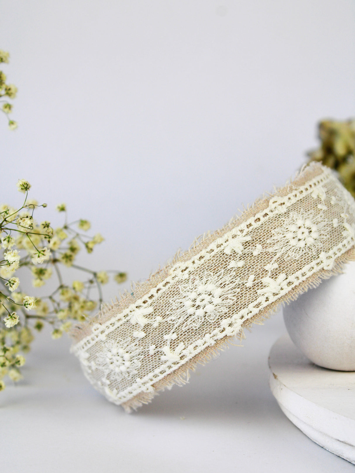 Clara Lace and Linen Hair Clip from Ash & Rose