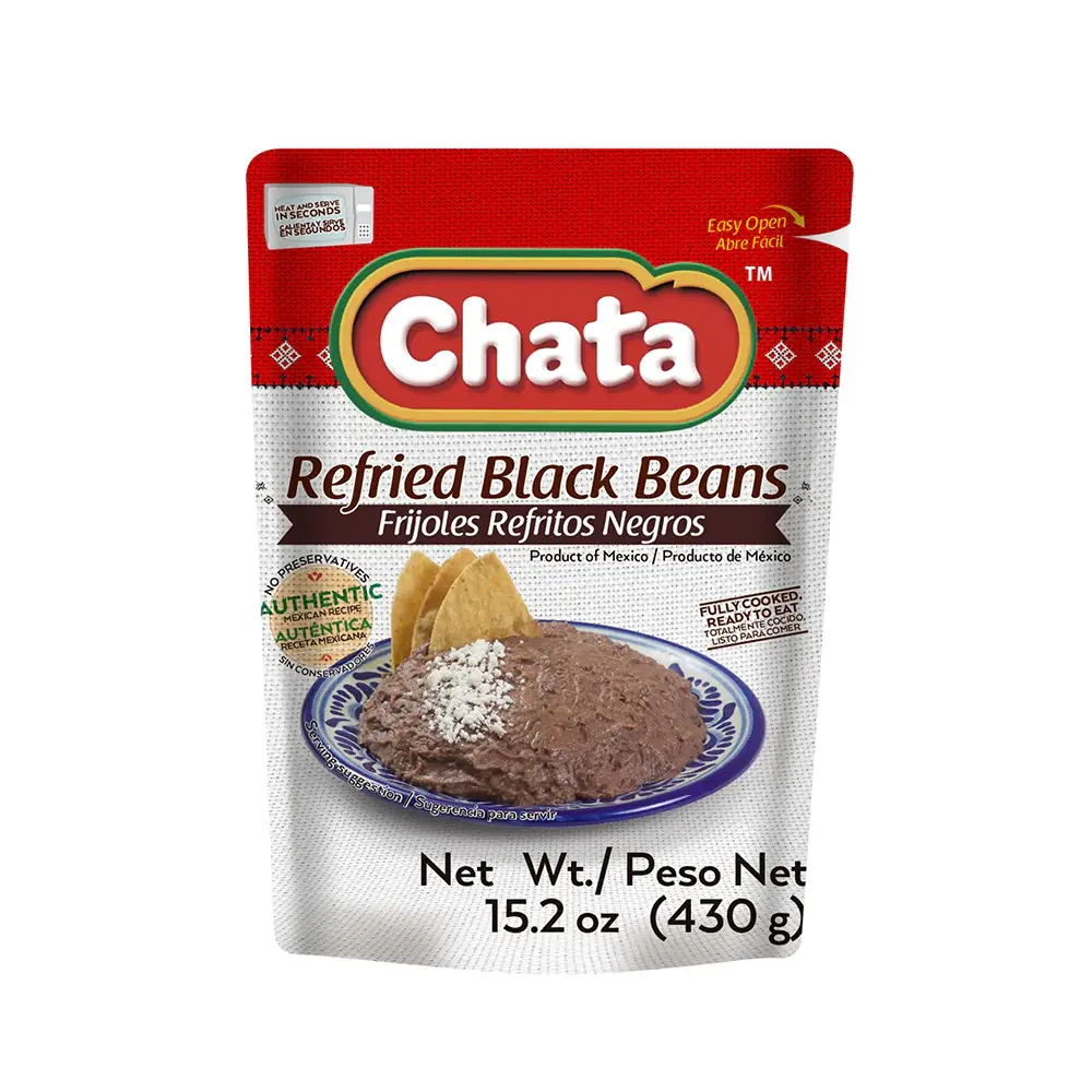Chata Refried Black Beans 15.2 oz From Mexmax INC.