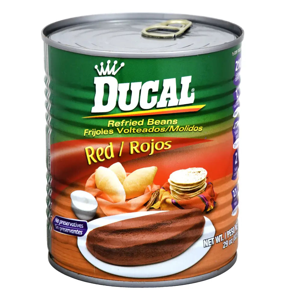 Ducal Red Refried Beans 12 units of 29 oz cans from Mexmax INC.