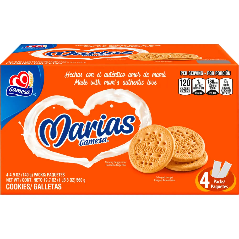 Gamesa Maria Rolls Box 12 boxes (4 packs per box) from Mexmax INC.