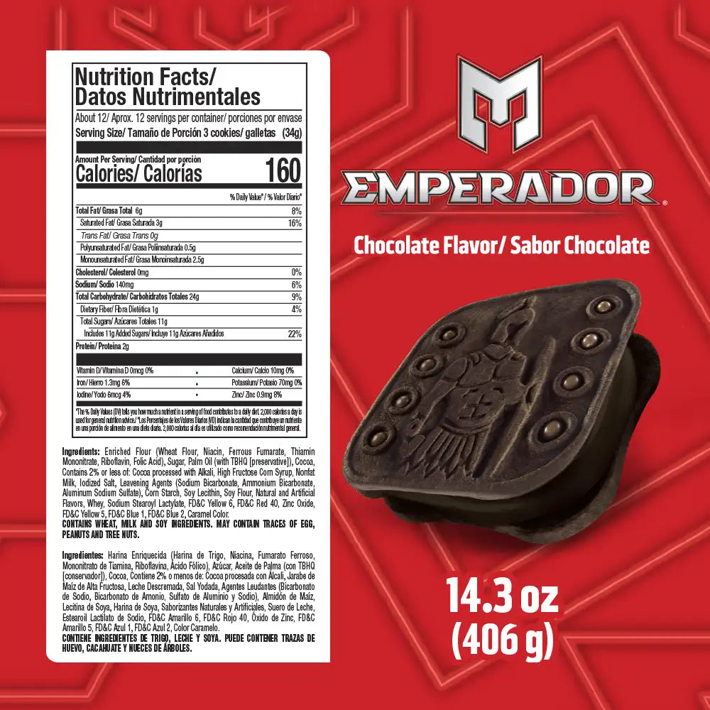 Gamesa Emperador Chocolate 12 boxes (6 packs per box) from Mexmax INC.