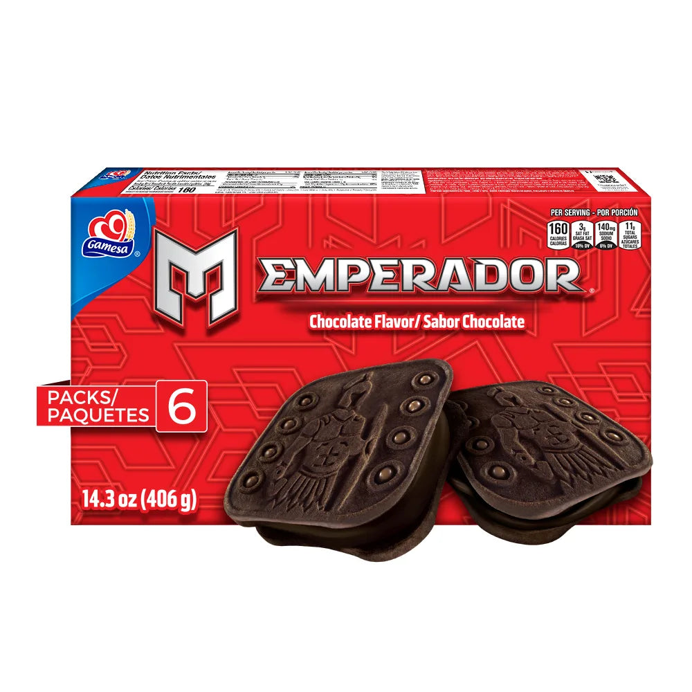 Gamesa Emperador Chocolate 12 boxes (6 packs per box) from Mexmax INC.