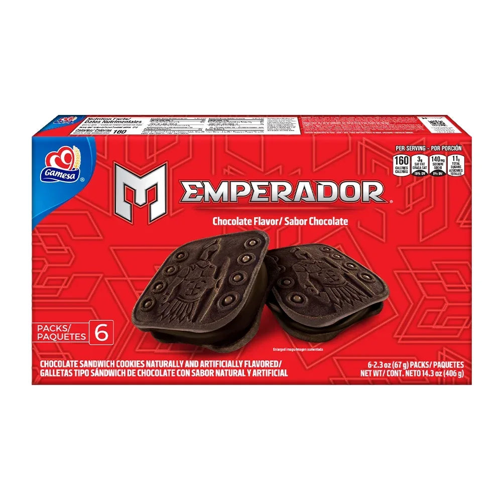 Gamesa Emperador Chocolate 12 boxes (6 packs per box) from Mexmax INC.
