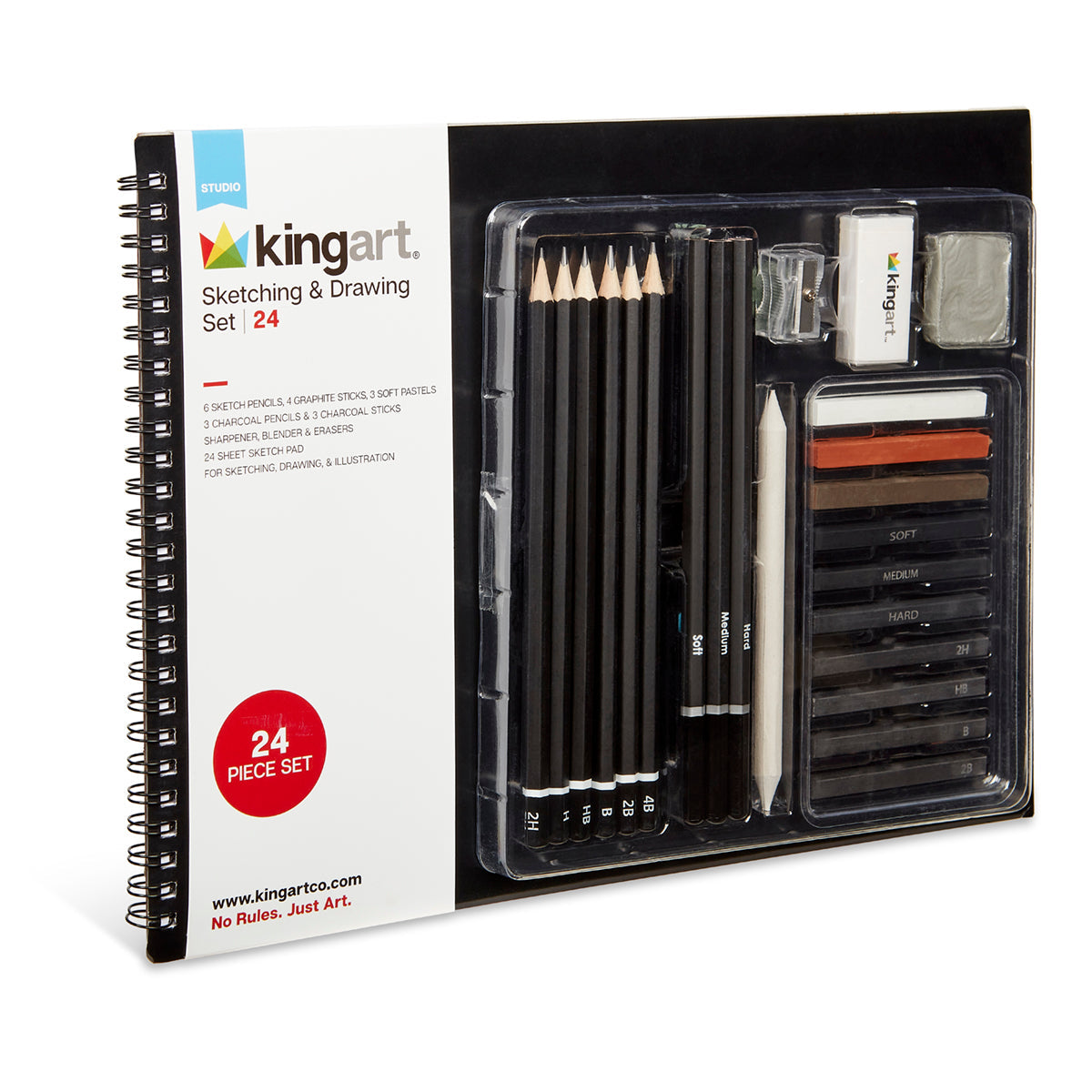 Sketching & Drawing Combo, Hardcover Book & 26 pc Pencil Set from KINGART