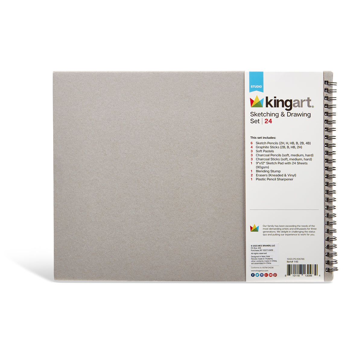 Sketching & Drawing Combo, Hardcover Book & 26 pc Pencil Set from KINGART