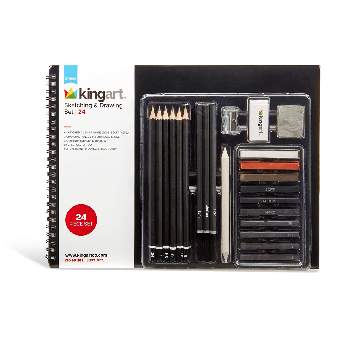 Sketching & Drawing Combo, Hardcover Book & 26 pc Pencil Set from KINGART