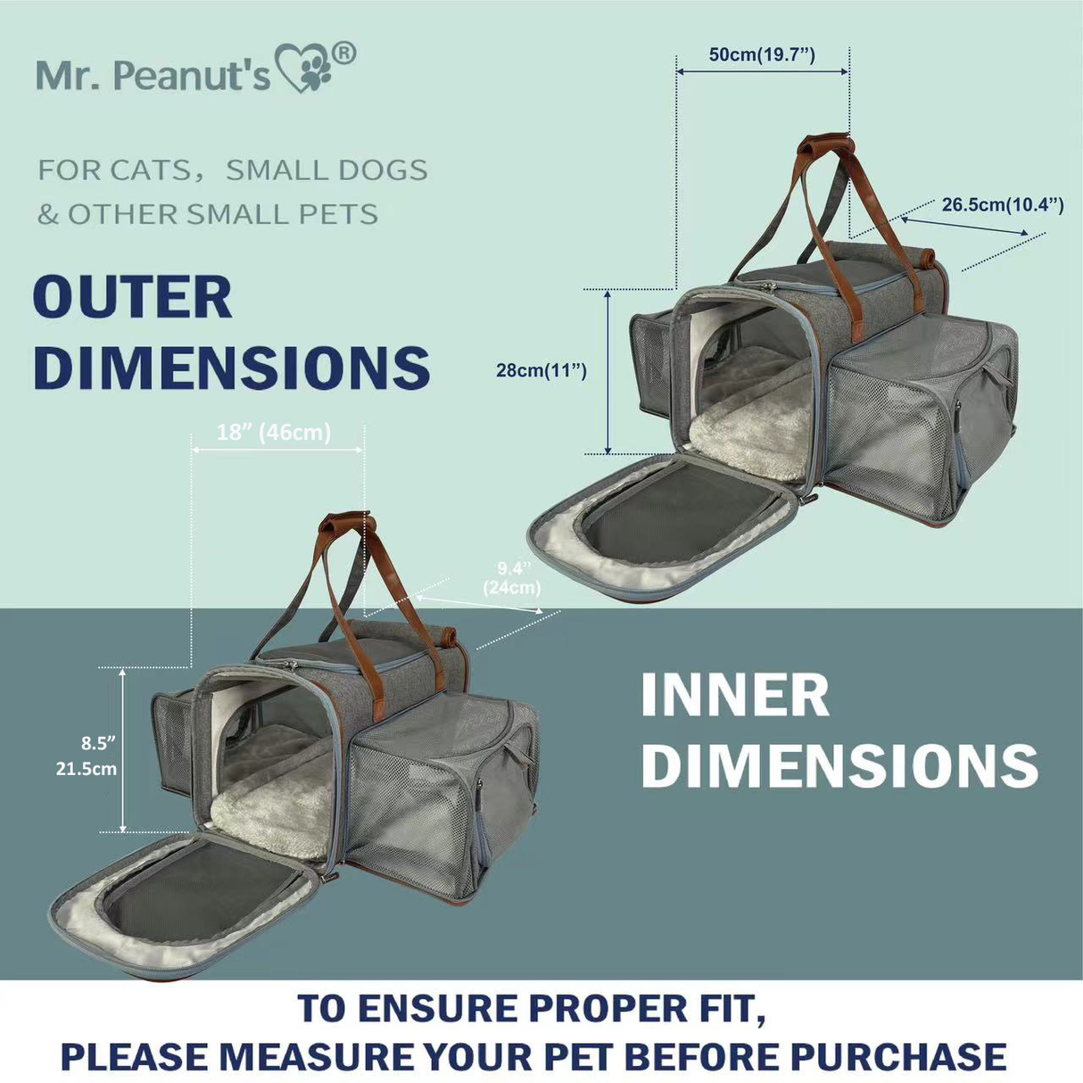 Mr. Peanut's Gold Series Big Apple XL Size Airline Compliant Double Expandable Pet Carrier from Mr. Peanut's Pet Carriers