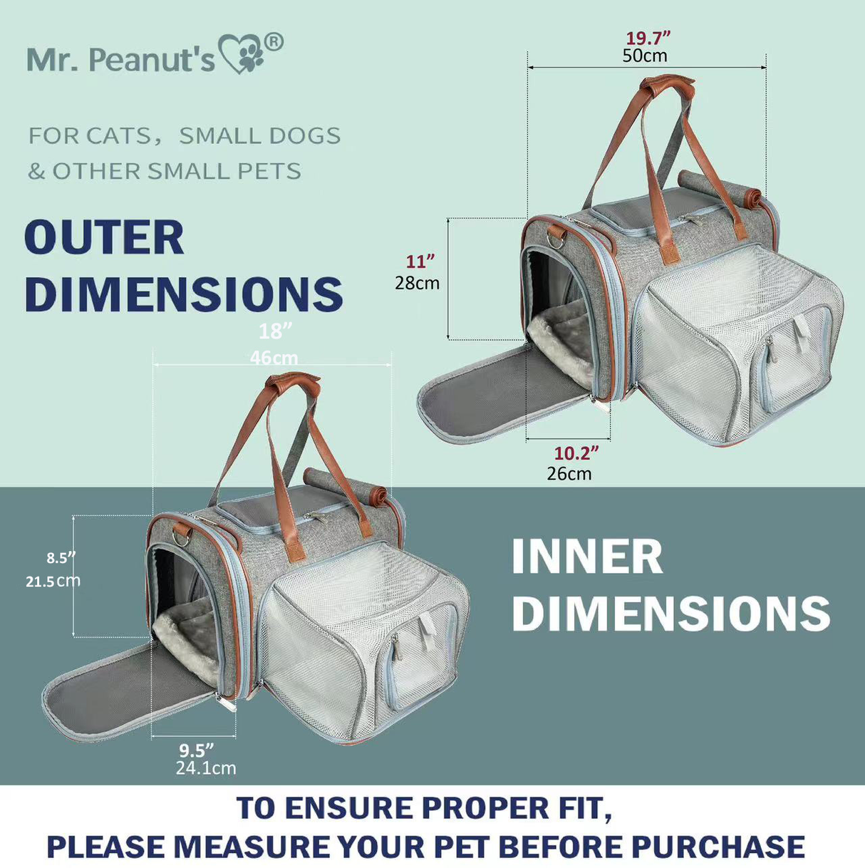 Mr. Peanut's Gold Series Big Apple XL Size Airline Compliant Expandable Pet Carrier from Mr. Peanut's Pet Carriers