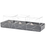 3 Square Shaped Clear Boxes With Rectangle Tray Gray from Hammont