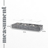 3 Square Shaped Clear Boxes With Rectangle Tray Gray from Hammont