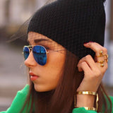 Retro Flash Color Mirrored Lens Metal Aviator Sunglasses 1485 from zeroUV
