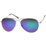 Retro Flash Color Mirrored Lens Metal Aviator Sunglasses 1485 from zeroUV