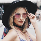 Women's Modern Flat Lens Cat Eye Metal Sunglasses A323 from zeroUV