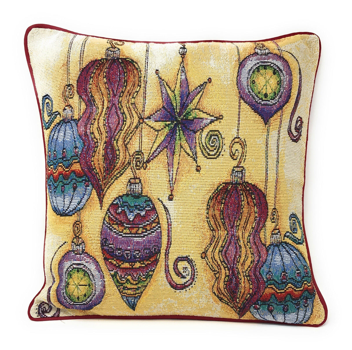 DaDa Bedding Set of 4 Pieces - Autumn Harvest Halloween & Christmas Ornaments Holiday Tapestry Throw Pillow Covers Bundle Pack - 16" x 16" from DaDalogy Bedding Collection