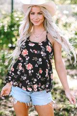 Fallon Floral Spaghetti Straps Strappy Back Tank Top From Threaded Pear