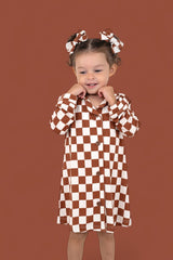 COPPER CHECKERS GIRL'S DREAM GOWN from DREAM BIG LITTLE CO