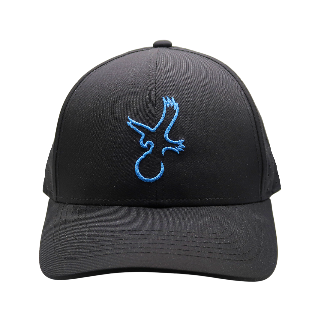 Black/Carolina Blue Eagle Performance Hat from Talon Golf LLC