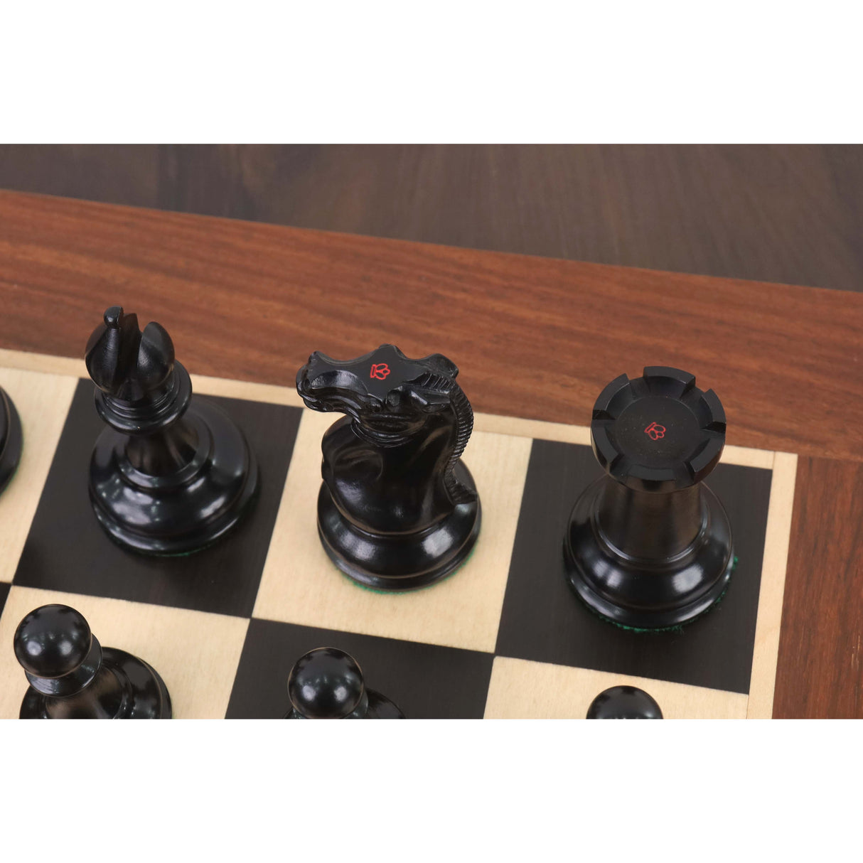 Cooke Type Staunton Chess Set- Chess Pieces Only 1849 - Ebony Wood & Antiqued Boxwood - 4.3" King From Royal Chess Mall