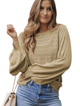 Apricot Eyelets Textured Lantern Sleeve Knit Jumper from MsDressly