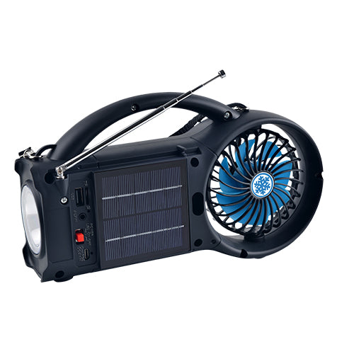 Supersonic Solar Power Bluetooth Speaker with FM Radio, LED Torch Light & Fan (SC-1073ERF) from Jupiter Gear Home