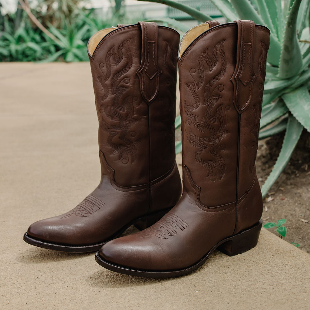 Cowboy Dress Boots | Mens Classic Round-Toe Boots (H7001-Brown) from Soto Boots