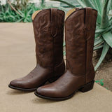 Cowboy Dress Boots | Mens Classic Round-Toe Boots (H7001-Brown) from Soto Boots