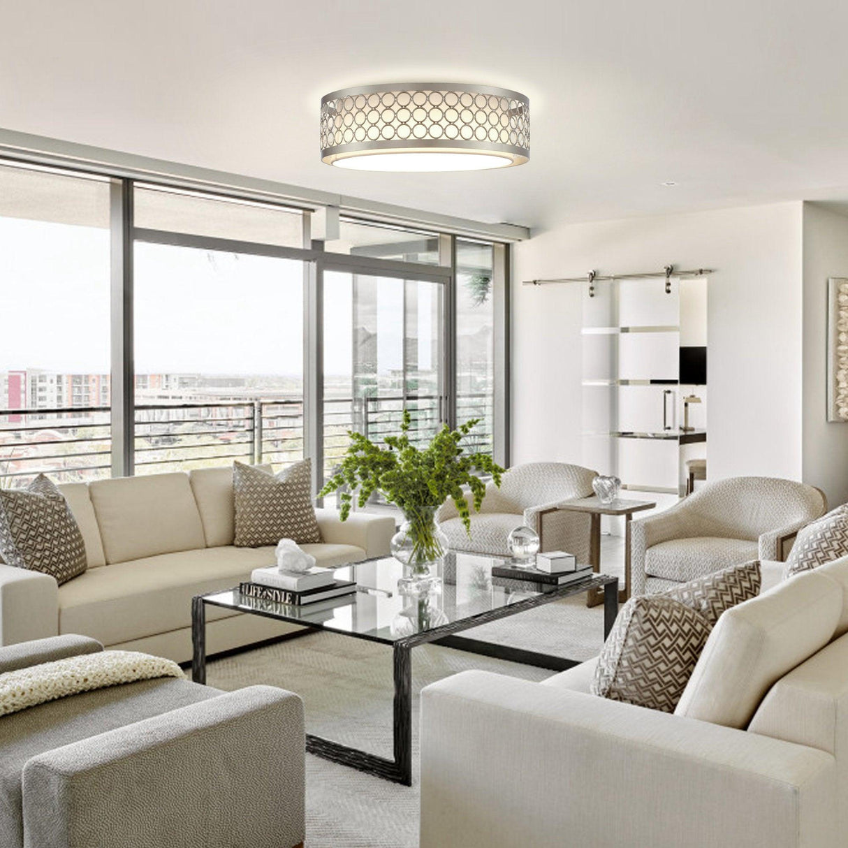 Modern 15" LED Flush Mount Lighting From ParrotUncle