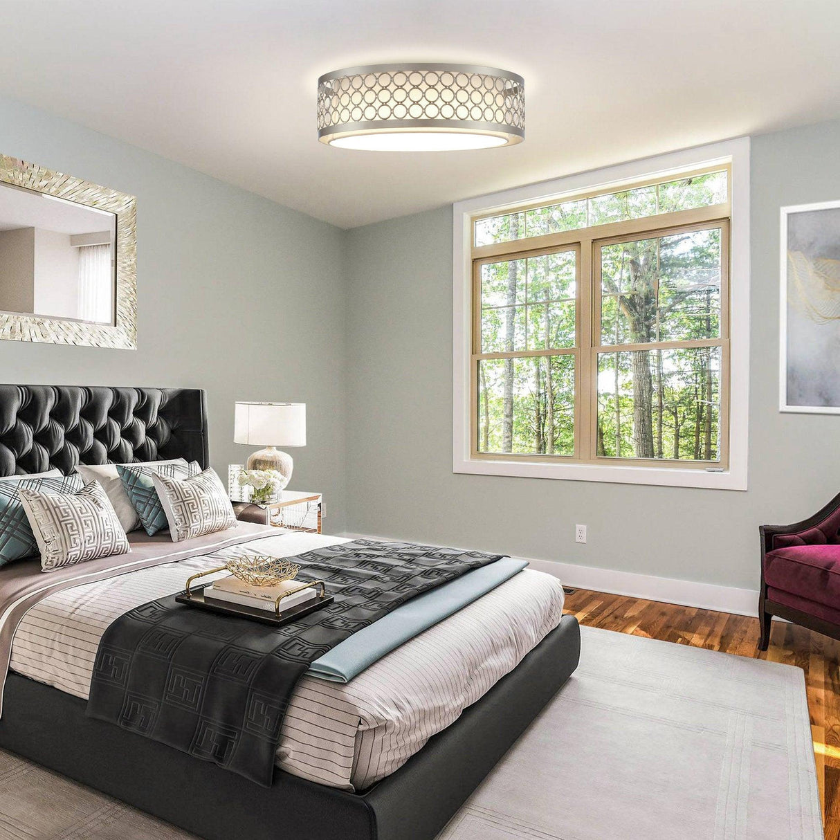 Modern 15" LED Flush Mount Lighting From ParrotUncle