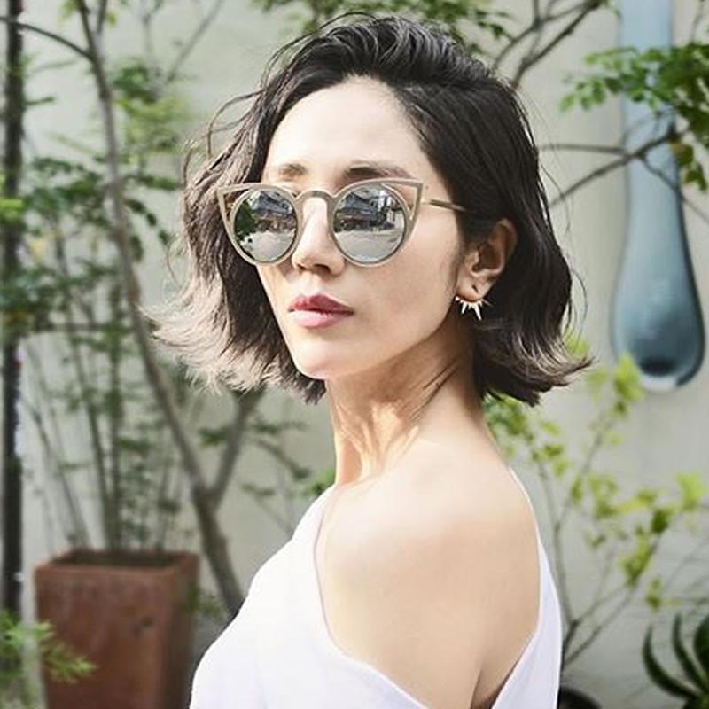 Women's Laser Cut Round Metal Mirror Lens Sunglasses A102 from zeroUV