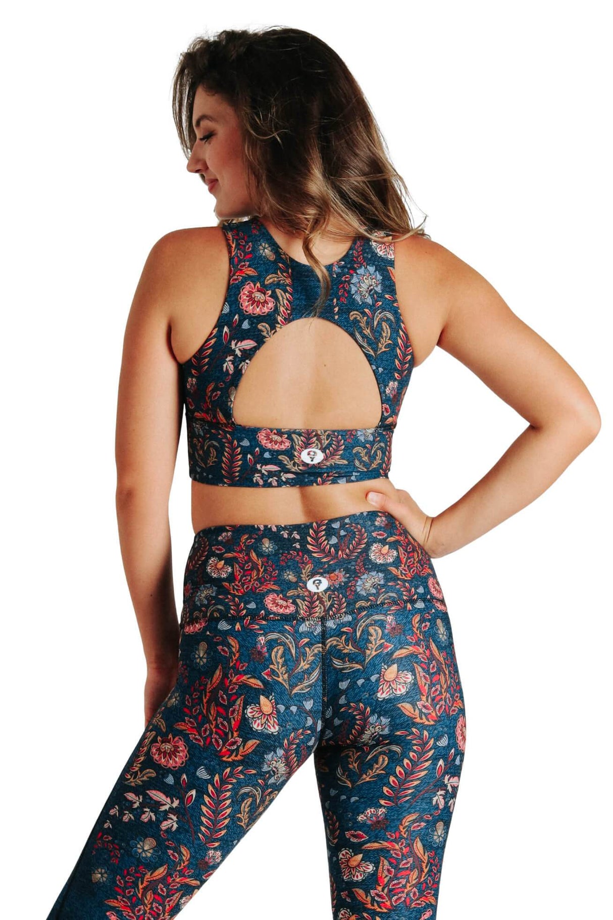 Free Range Sports Bra - Festival Denim from Yoga Democracy
