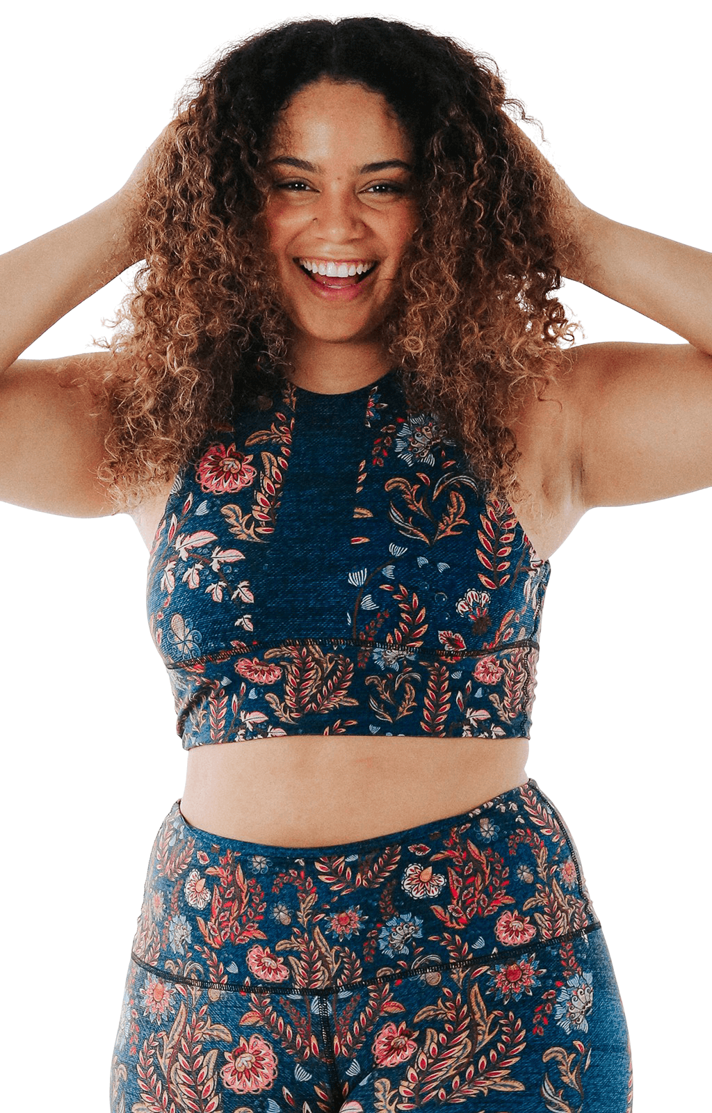 Free Range Sports Bra - Festival Denim from Yoga Democracy