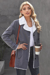 Casual Denim Coat with Plush Lining from MsDressly