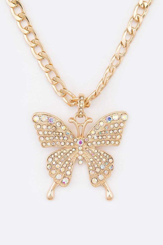 Crystal Butterfly Statement Necklace Set from My Pampered Life Seattle