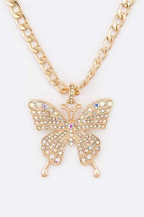 Crystal Butterfly Statement Necklace Set from My Pampered Life Seattle