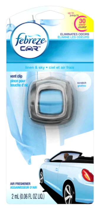 Febreze Car Vent Clip Linen 8 units (1 ct/unit) From Mexmax INC.