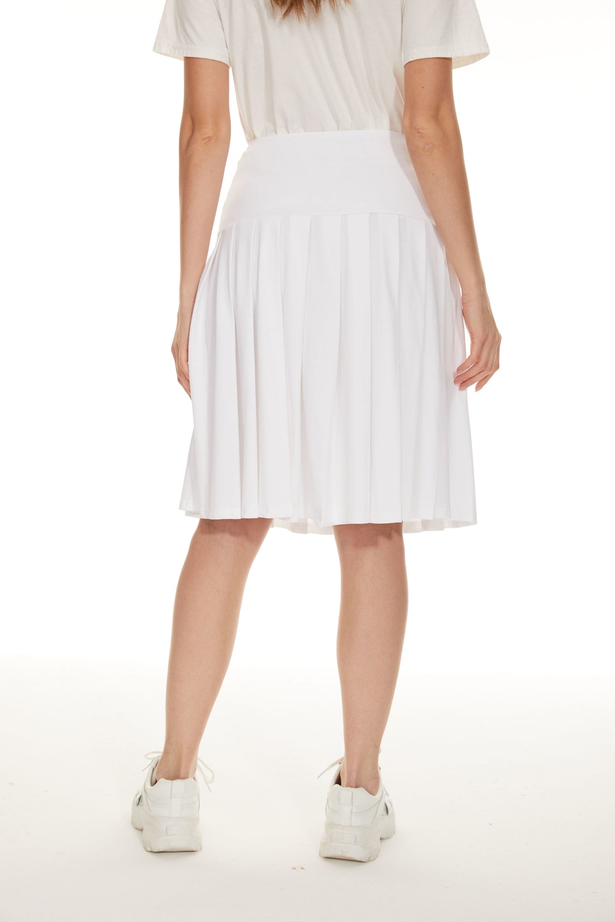 MM COTTON PLEATED SKIRT - WHITE from Mia Mod