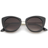 Women's Bold Round Metal Temple Cat Eye Sunglasses A526 from zeroUV