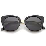 Women's Bold Round Metal Temple Cat Eye Sunglasses A526 from zeroUV